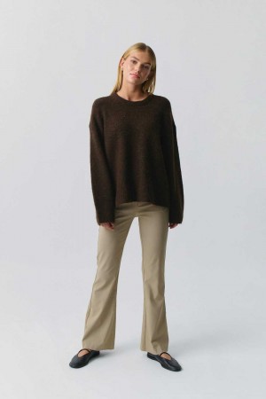 Beige Women Gina Tricot Bootcut Trousers | 38KHMFYNT