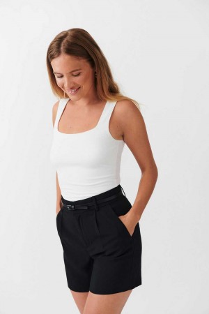 Black Women Gina Tricot Tailored Bermuda Shorts | 82JASCOQL