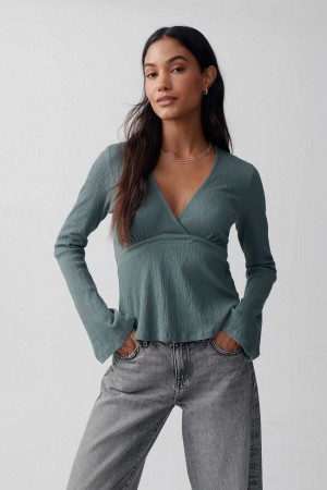 Green Women Gina Tricot Tie Top | 80QHNTXMK