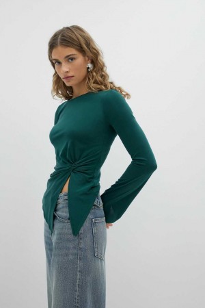 Green Women Gina Tricot Twist Top | 06PJCIGXA