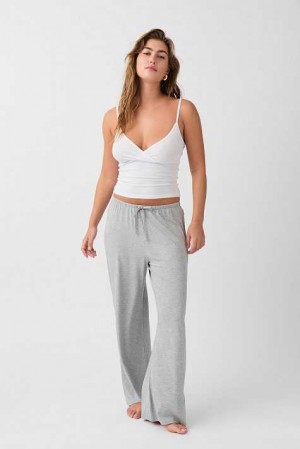 Grey Women Gina Tricot Drawstring Wide Pyjamas | 46JOTEDZM