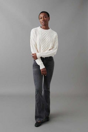 Grey Women Gina Tricot Low Tall Bootcut Jeans | 15OMHCDAN