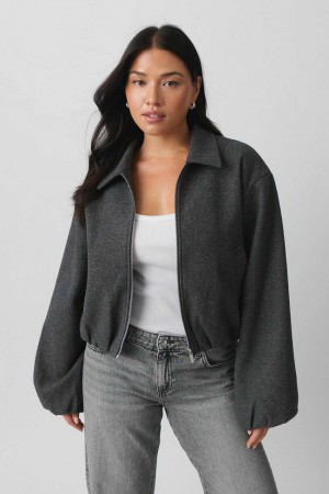 Grey Women Gina Tricot Short Felt Jacket | 26DLHRAGP