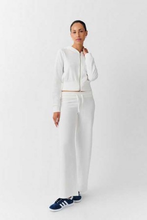 White Women Gina Tricot Slim Low Waist Sweatpants | 84WJKSGIA