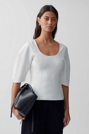 White Women Gina Tricot Waisted Top | 06JTSIRMP