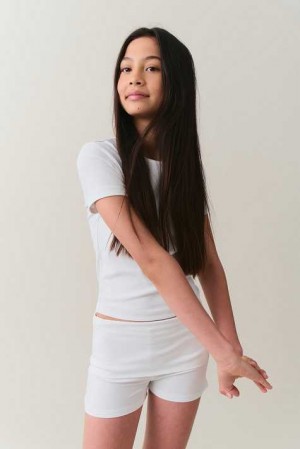 White Young Gina Tricot Y Low Waist Yoga Shorts | 79MLURQWA